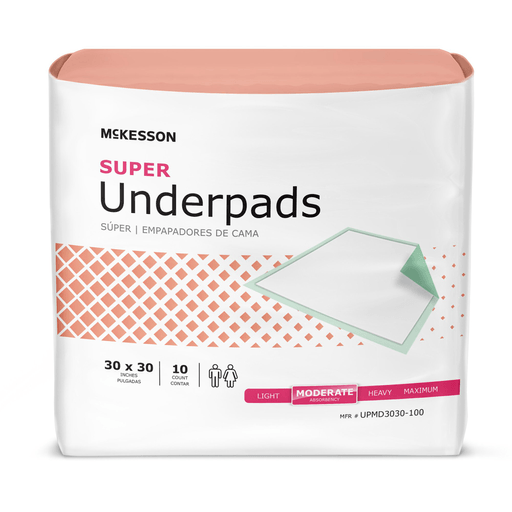 McKesson Super Moderate Absorbency Underpad, 30 x 30 Inch | Quantity - 1x CS