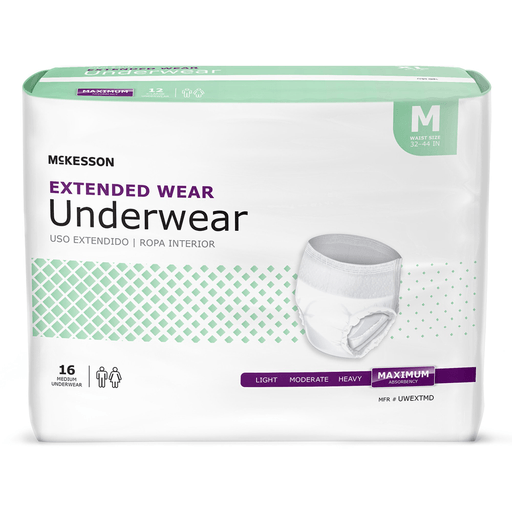 McKesson Extended Wear Maximum Absorbency Underwear, Medium | Quantity - 1x CS