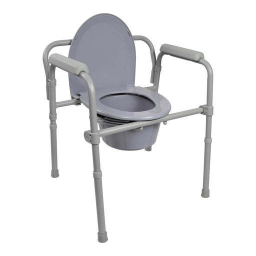 McKesson Folding Fixed Arm Steel Commode Chair | Quantity - 1x EA