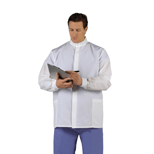 COAT LAB SHORT UNISEX WHITE BARRIER MD | Quantity - 1x 1 Each / Each
