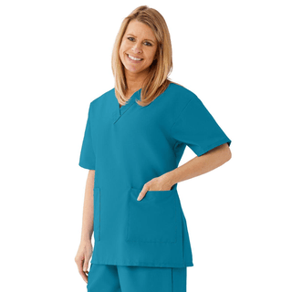 TOP SCRUB LADIES V-NECK 2PKT PEACOCK 3XL | Quantity - 1x 1 Each / Each