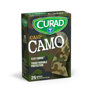 BNDG CAMO GRN CURAD 25CT  3/4 X3  1BX | Quantity - 1x 1 Box / Box