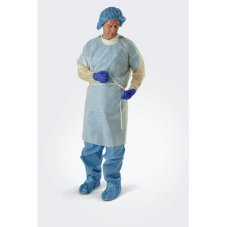 GOWN COVER SPNBND SIDE-NCK TIE YEL REG/L | Quantity - 1x 50 Each / Case