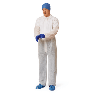 COVERALL SPUNBND ELSTWRST/OPNANK WHT XL