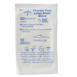 GLOVE EXAM LATEX PF STERILE SINGLES MD