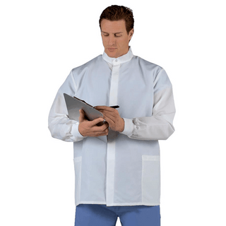 COAT LAB SHORT UNISEX WHITE BARRIER LG