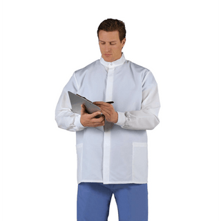 COAT LAB SHORT UNISEX WHITE BARRIER 2XL