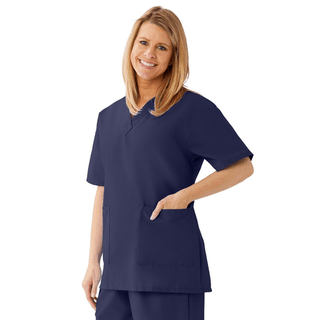 TOP SCRUB LADIES V-NECK 2PKT NAVY 4XL | Quantity - 1x 1 Each / Each