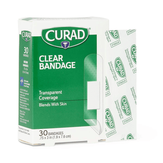 BANDAGE CLEAR CURAD 3/4 X3  ST LF 30/BX | Quantity - 1x 24 Box / Case