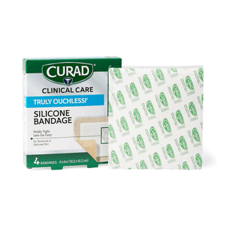 BANDAGE SILICONE CURAD 4 X4  4CT | Quantity - 1x 1 Box / Box