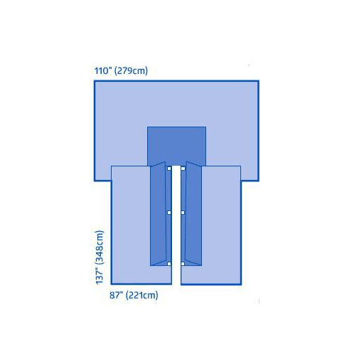DRAPE CARDIOVASCULAR SPLIT ST 8/CS | Quantity - 1x 8 Each / Case