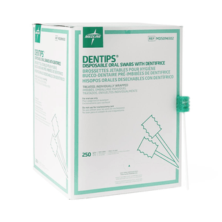 SWAB ORAL DENTIPS TREATED GREEN 250/BX | Quantity - 1x 250 Each / Box