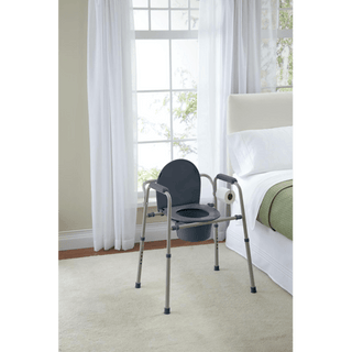 COMMODE BEDSIDE KD MB GREY  350 LB