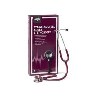 STETHOSCOPE  ADULT  STNLSS STL BURGUNDY | Quantity - 1x 1 Each / Each