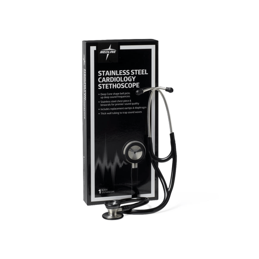 STETHOSCOPE  CARDIOLOGY  STNLSS STL BLK | Quantity - 1x 1 Each / Each