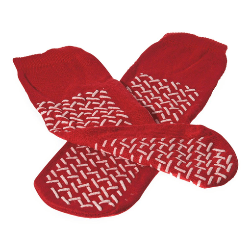SLIPPER DOUBLE TREAD RED 1 SZ FITS M