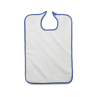 BIB ADULT TERRY SNAP 10 OZ WHITE 21X33 | Quantity - 1x 12 Each / Dozen