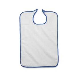 BIB ADULT TERRY SNAP 10 OZ WHITE 21X33