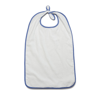 BIB ADULT TERRY TIE 12 OZ WHITE 21X38