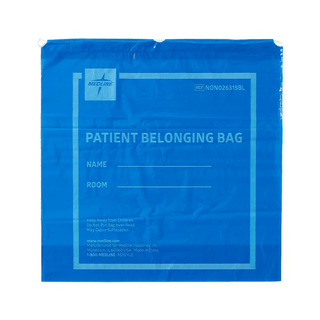 BAG PATIENT BELONG DRWSTRG 20X20 BLUE