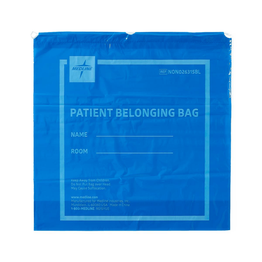 BAG PATIENT BELONG DRWSTRG 20X20 BLUE
