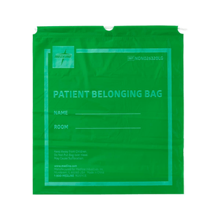 BAG PATIENT BELONG DRWSTRG 18X20 LIMEGRN