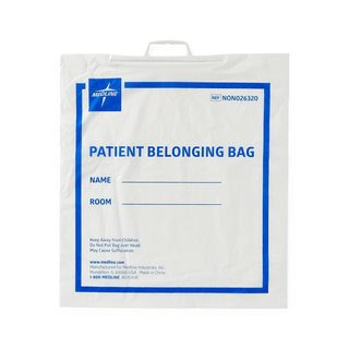 BAG PATIENT BELONG RGD HDL 18X20 WHITE | Quantity - 1x 250 Each / Case