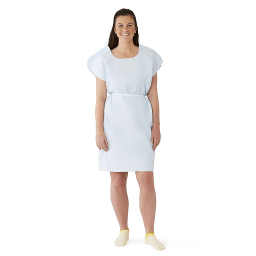 GOWN PATIENT DELUXE T/P/T BLUE 30X42 | Quantity - 1x 1 Each / Each