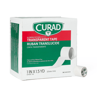 TAPE TRANSPARENT CURAD 1 X1.5YD LF 100/B