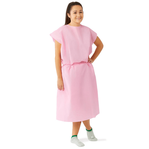 GOWN PATIENT MULTI LYR SLVLESS PINK REG | Quantity - 1x 50 Each / Case
