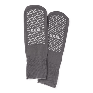 SLIPPER BARIATRIC DOUBLE TREAD GRAY PAIR