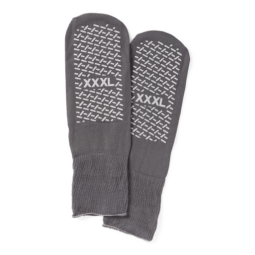 SLIPPER BARIATRIC DOUBLE TREAD GRAY PAIR
