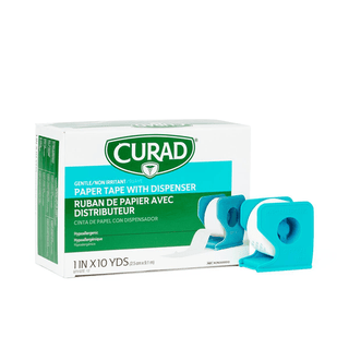 TAPE PAPER CURAD 1 X10YD W/DISPENSER LF | Quantity - 1x 12 Each / Box