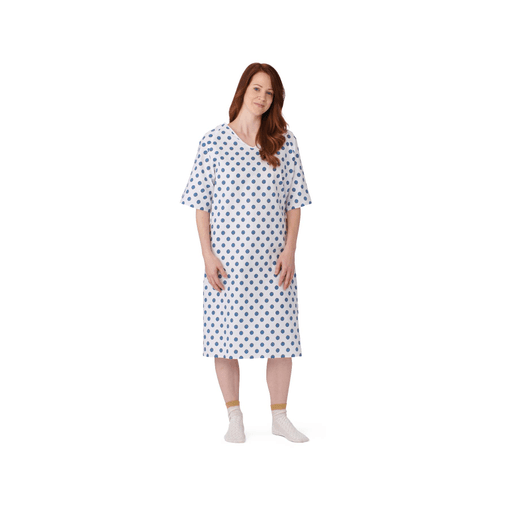 GOWN PATIENT TIESIDE SNOWFLAKE PRINT | Quantity - 1x 12 Each / Dozen