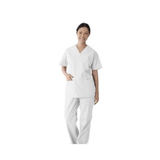 TOP SCRUB 2LOWER-PKTS C-EASE WHITE 5XL