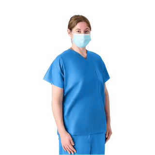 SHIRT SCRUB DISP V-NECK BLUE 2XL | Quantity - 1x 30 Each / Case