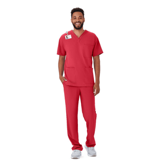 TOP SCRUB HENDERSON UNISEX 3PCKT RED XXS | Quantity - 1x 1 Each / Each