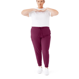 PANT SCRUB AVE WOMEN JOGGER7PKT WINE 2XL