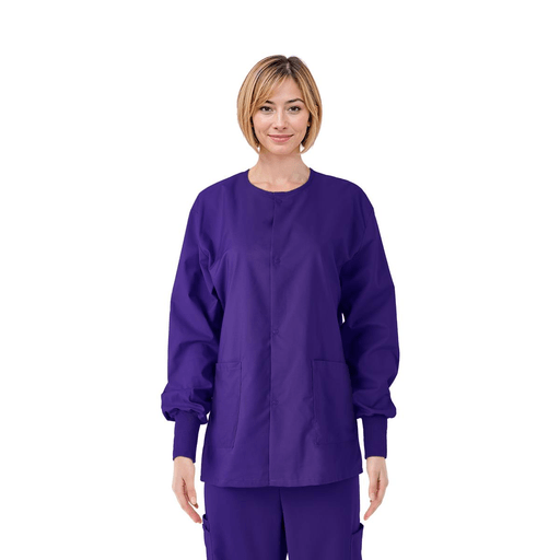 JACKET SCRUB PRPLE CE USEX KNIT CUF MED