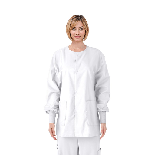 JACKET SCRUB WHTE CE USEX KNIT CUF 6XL