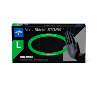 GLOVE EXAM NITRILE VSTORM BLACK PF LF L