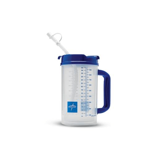 CARAFE 32OZ GRAD CLR W/BLUE SWIVEL LID | Quantity - 1x 1 Each / Each