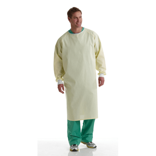 GOWN COVER POLY/CTN YELLOW UNISEX DZ | Quantity - 1x 12 Each / Dozen