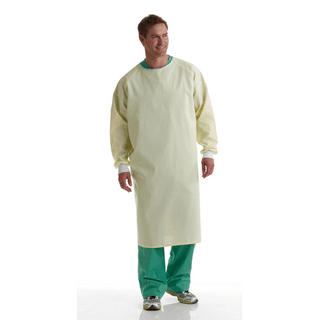 GOWN COVER POLY/CTN YELLOW UNISEX | Quantity - 1x 12 Each / Dozen