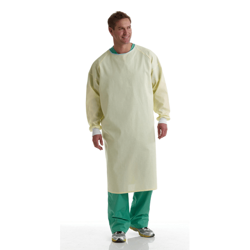 GOWN COVER POLY/CTN YELLOW UNISEX | Quantity - 1x 12 Each / Dozen