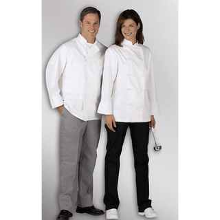 COAT CHEF UNISEX L/S PLAST BTTN WHI LRG | Quantity - 1x 1 Each / Each