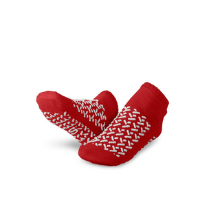SLIPPER DBL TREAD SMALL RED 1/PR