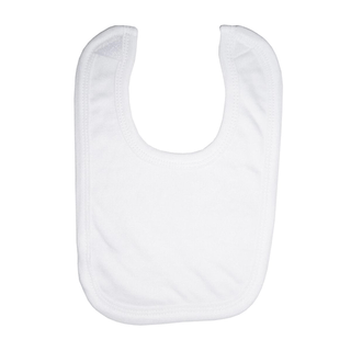 BIB BABY KNIT WHT WHITE TRIM | Quantity - 1x 12 Each / Dozen