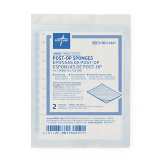 GAUZE SPONGE POST-OP 4X3 STRL LF 2/PK