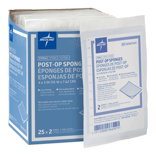 GAUZE SPONGE POST-OP 4X3 STRL LF | Quantity - 1x 50 Each / Box